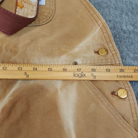 Vintage Carhartt Men's 40x30(28.5) Double Knee Overalls Brown 6FB 1985 - Picture 8 of 9